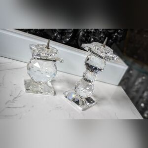 Vintage Swarovski Crystal Candle Holders 2pcs **CHIPS**